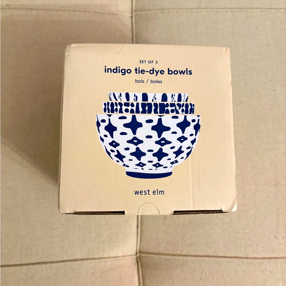 West Elm Indigo Tie Dye Bowls
